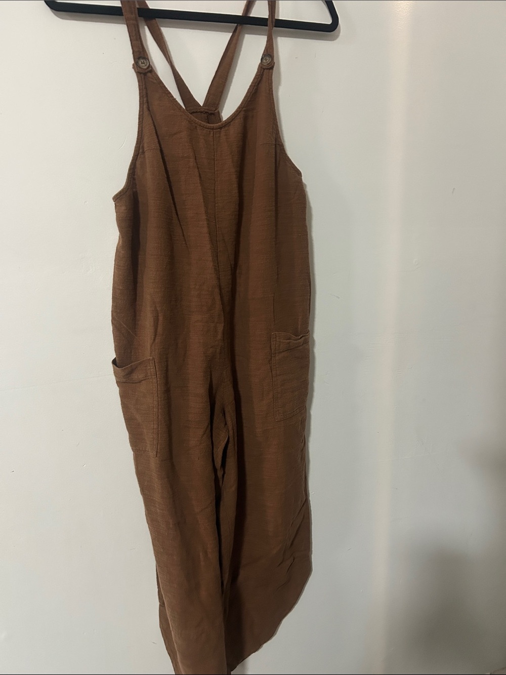 Everyday Relaxed Pocket Jumpsuit in Chestnut Brown